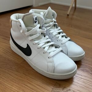 Nike White and Black High-Top Sneakers